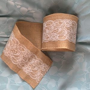 Burlap and lace runner